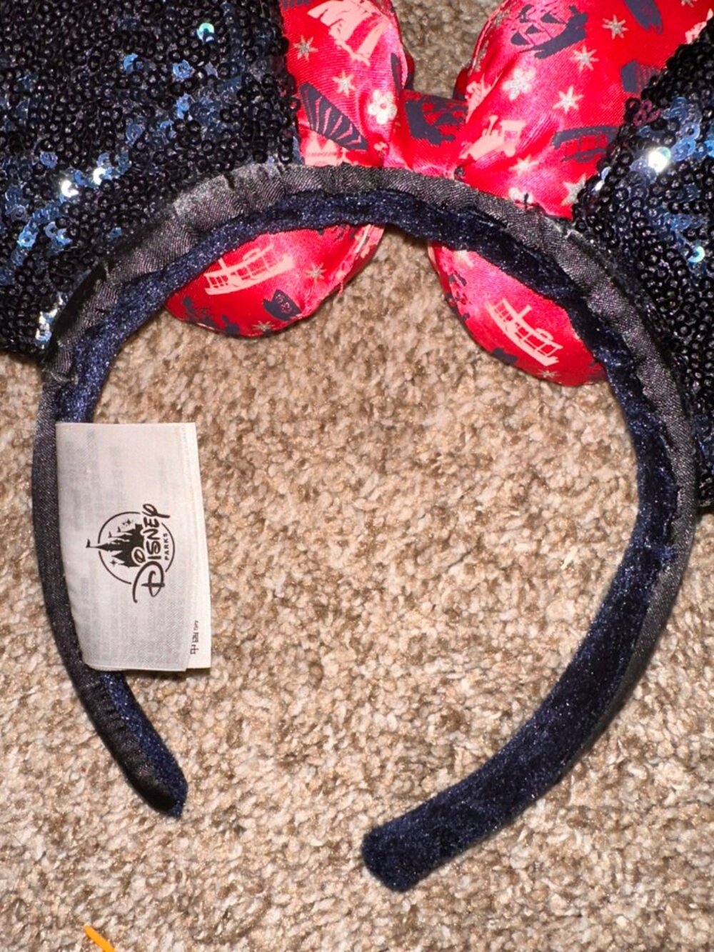 Disney Parks Halloween Candy Corn Minnie Mouse Bow Ears Headband Scrunchies 6pc - Picture 7 of 8